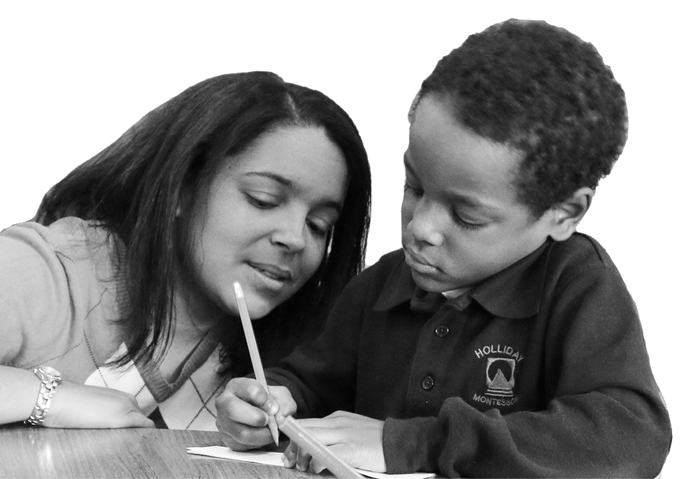 Teacher with student